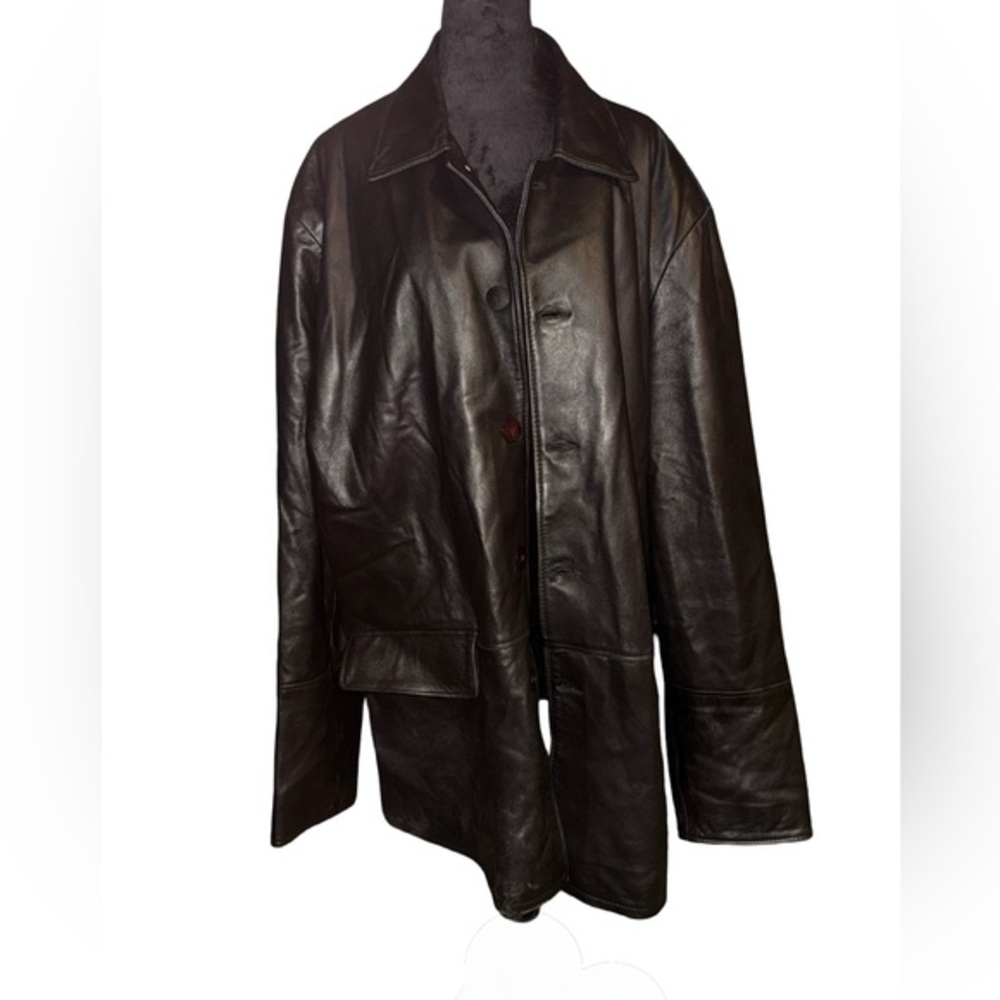 VTG Vera Pelle Vintage Leather jacket Men’s Size‎ XXL made in Italy in black